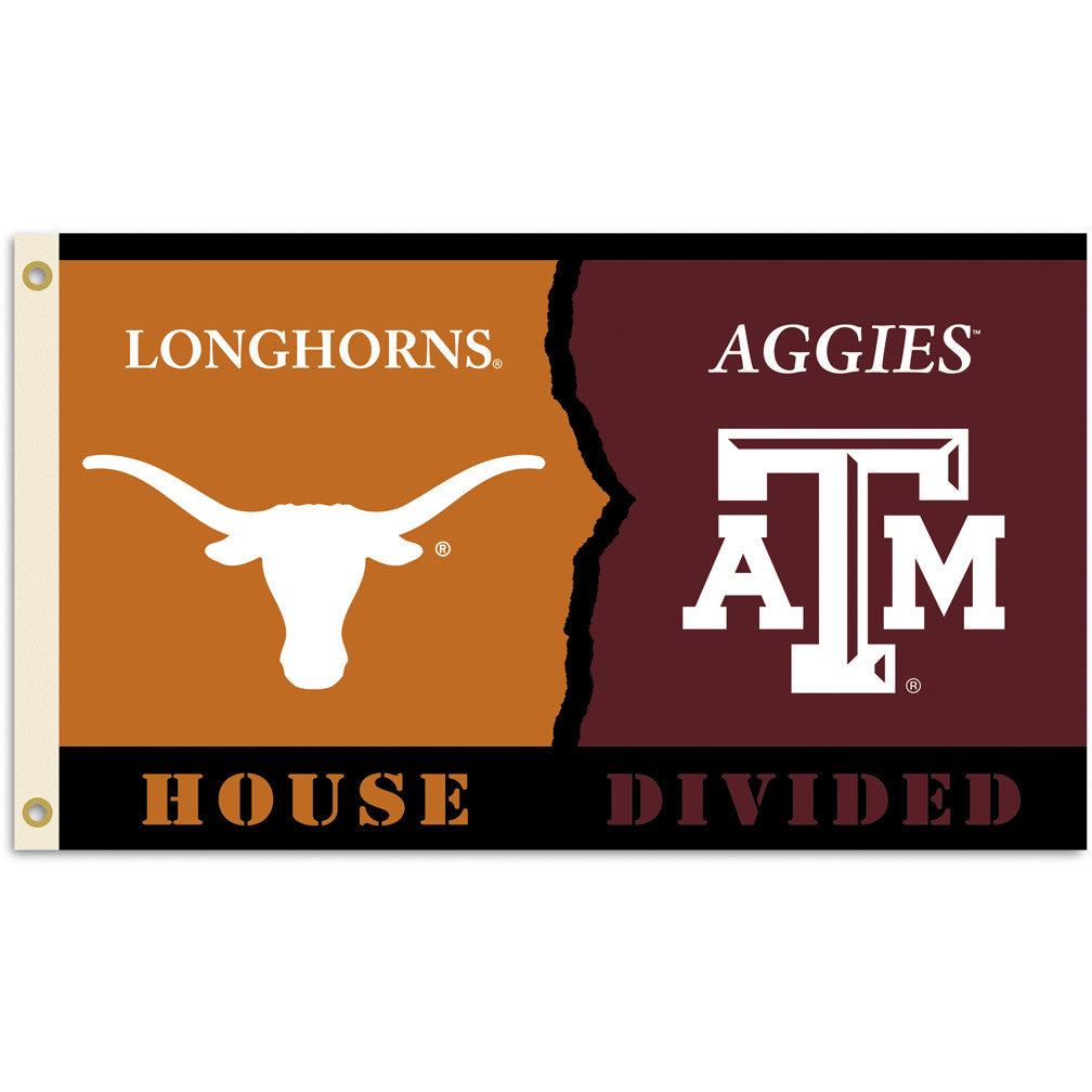 Texas - Texas A & M 3 Ft. X 5 Ft. Flag W/grommets - Rivalry House Divided
