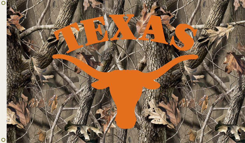 Texas Longhorns 3 Ft. X 5 Ft. Flag W/grommets - Realtree Camo Background