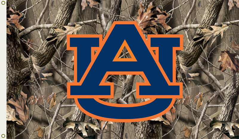Auburn Tigers 3 Ft. X 5 Ft. Flag W/grommets - Realtree Camo Background