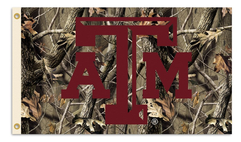 Texas A&m Aggies 3 Ft. X 5 Ft. Flag W/grommets - Realtree Camo Background