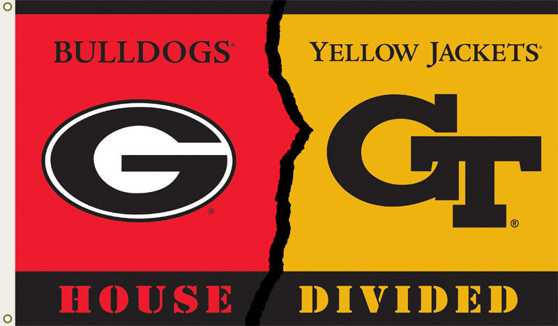 Georgia - Ga. Tech 3 Ft. X 5 Ft. Flag W/grommets - Rivalry House Divided