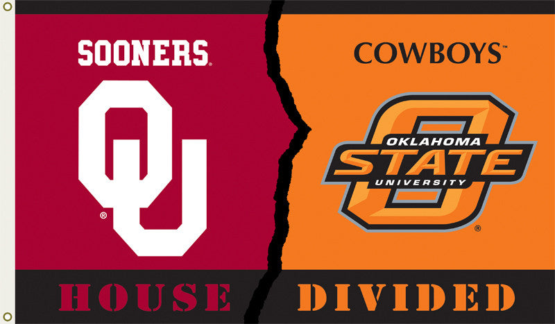 Oklahoma - Ok St. 3 Ft. X 5 Ft. Flag W/grommets - Rivalry House Divided