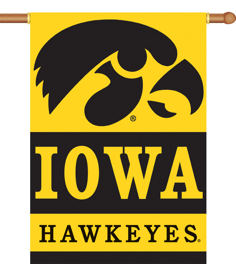 Iowa Hawkeyes 2-sided 28" X 40" Banner W/ Pole Sleeve