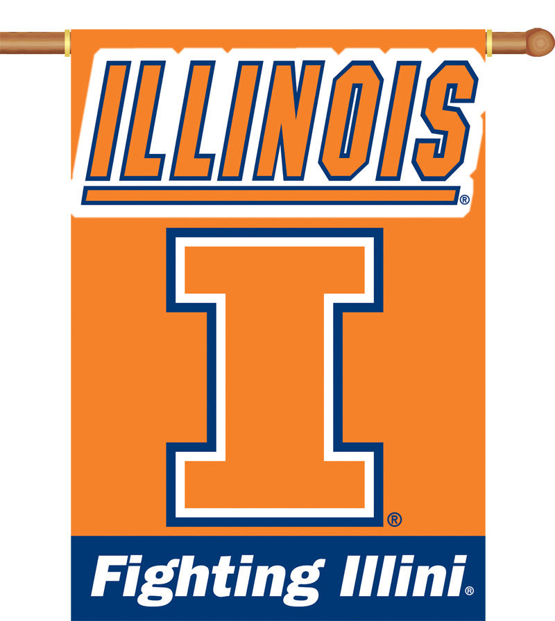 Illinois Fighting Illini 2-sided 28" X 40" Banner W/ Pole Sleeve