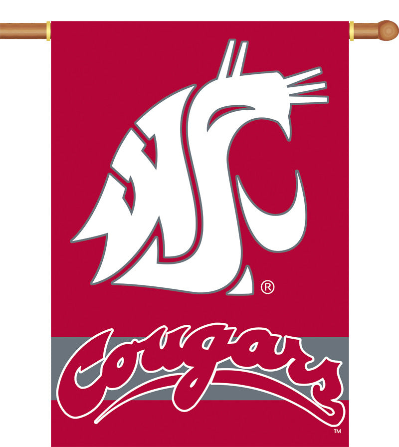 Washington State Cougars 2-sided 28" X 40" Banner W/ Pole Sleeve