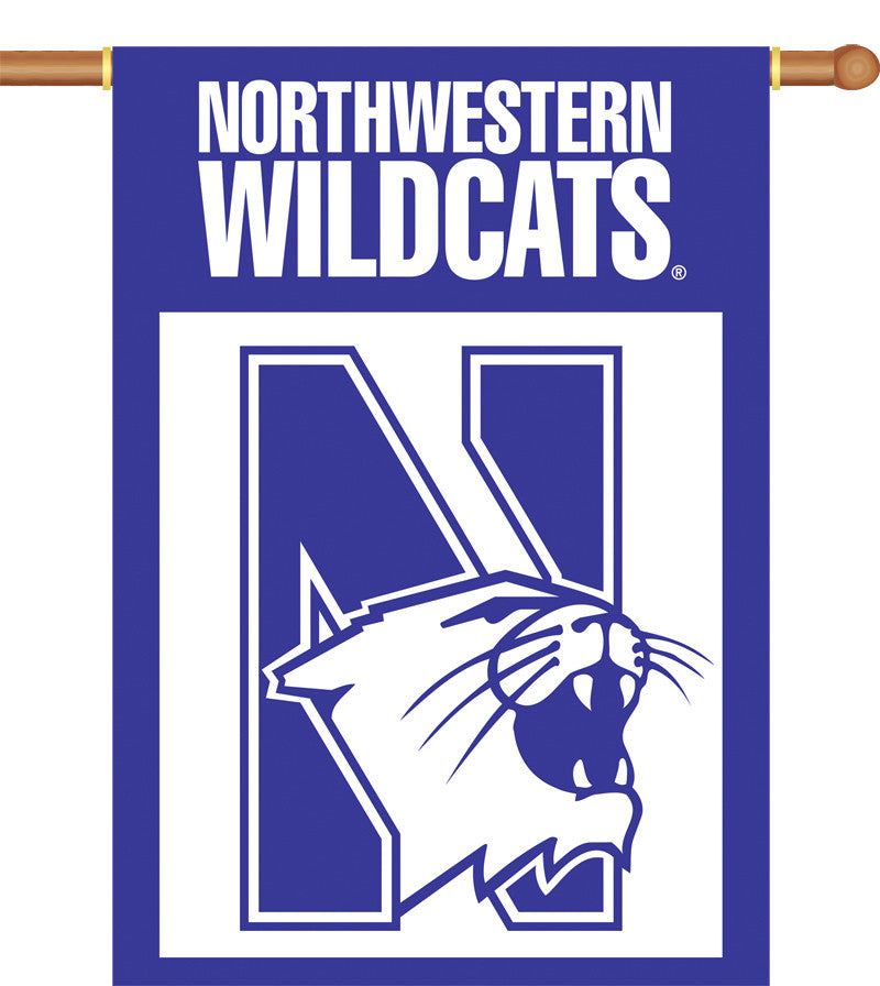 Northwestern Wildcats 2-sided 28" X 40" Banner W/ Pole Sleeve