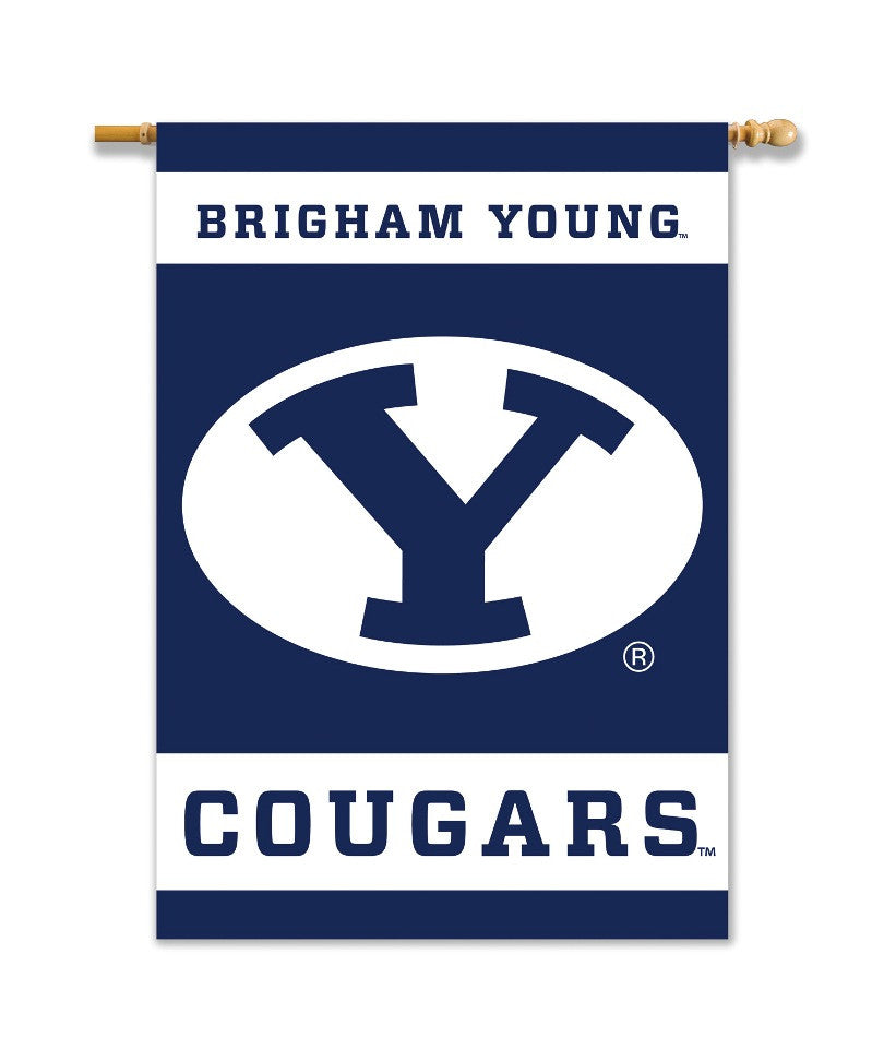 Brigham Young Cougars 2-sided 28" X 40" Banner W/ Pole Sleeve