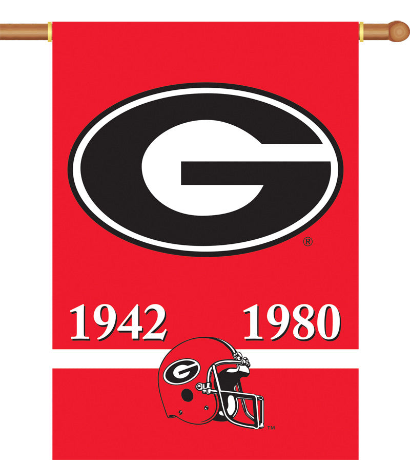 Georgia Bulldogs Champ Years 2-sided 28" X 40" Banner W/ Pole Sleeve