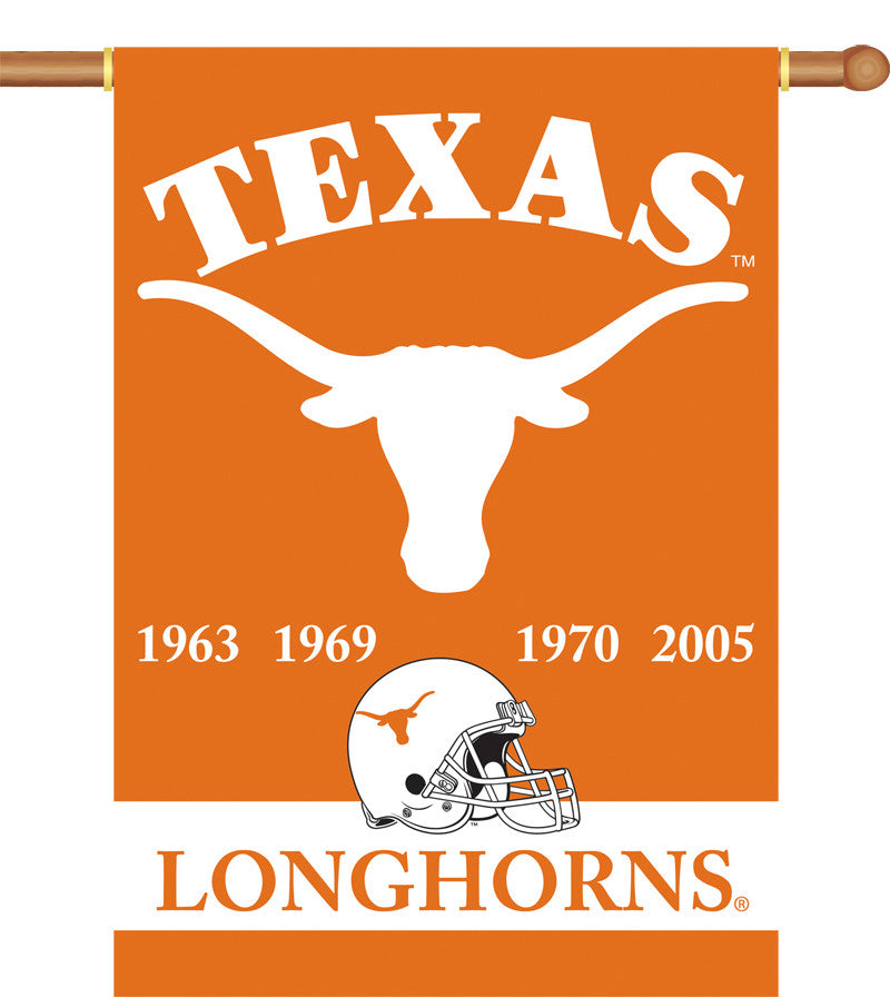 Texas Longhorns Champ Years 2-sided 28" X 40" Banner W/ Pole Sleeve
