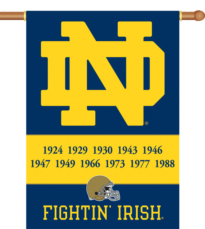 Notre Dame Champ Years 2-sided 28" X 40" Banner W/ Pole Sleeve