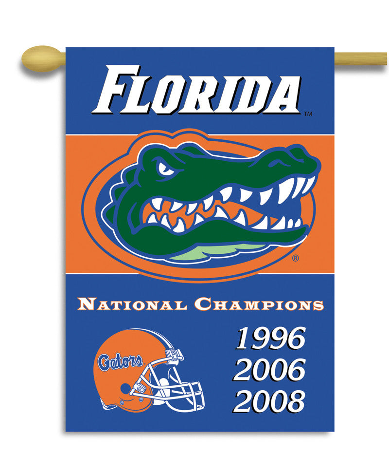 Florida Gators Champ Years 2-sided 28" X 40" Banner W/ Pole Sleeve
