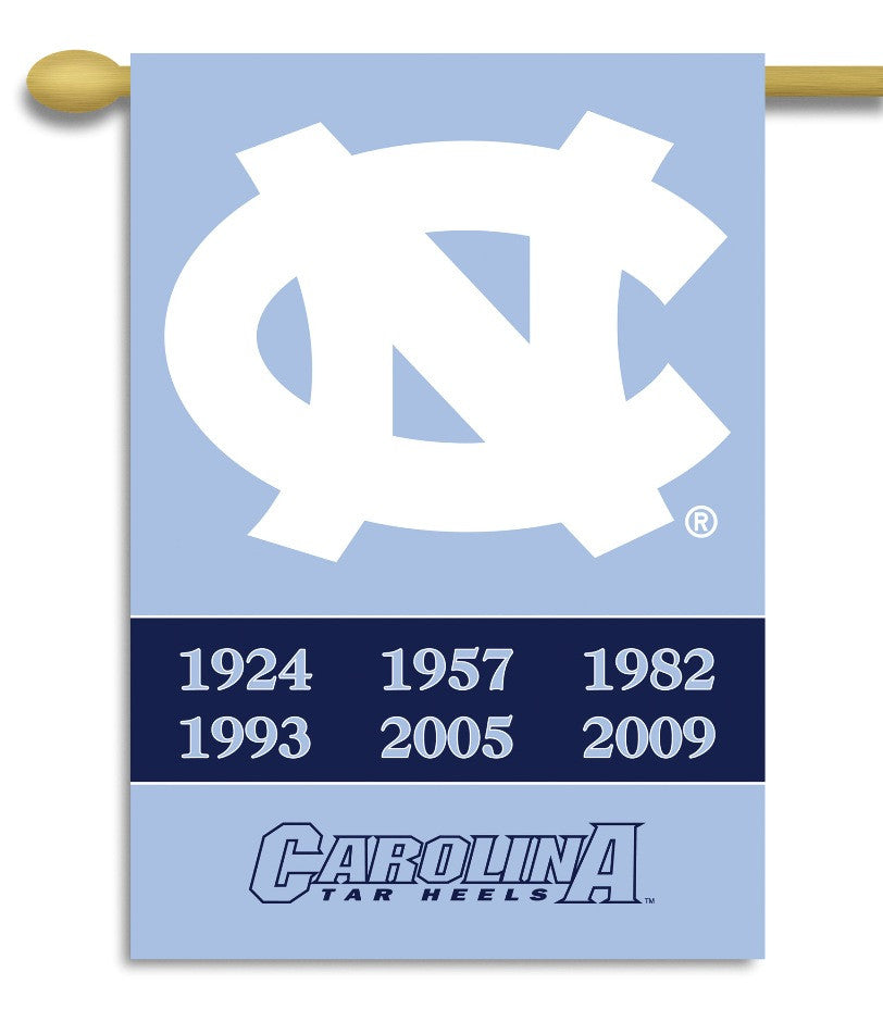 North Carolina Tar Heels Champ Years 2-sided 28" X 40" Banner W/ Pole Sleeve