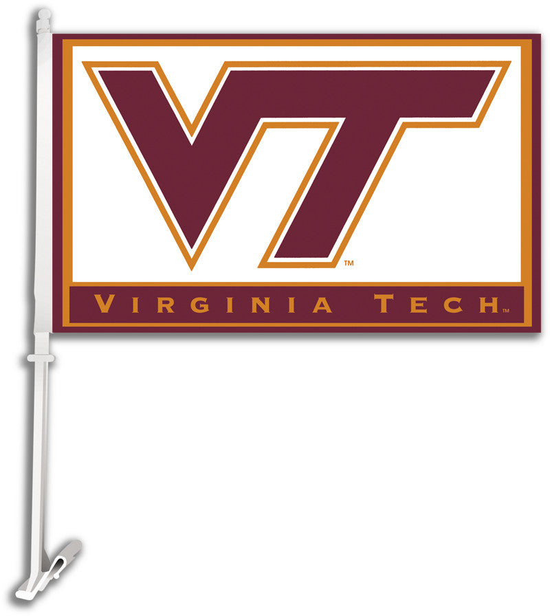 Virginia Tech Hokies Car Flag W/wall Brackett