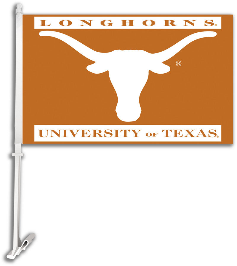 Texas Longhorns Car Flag W/wall Brackett