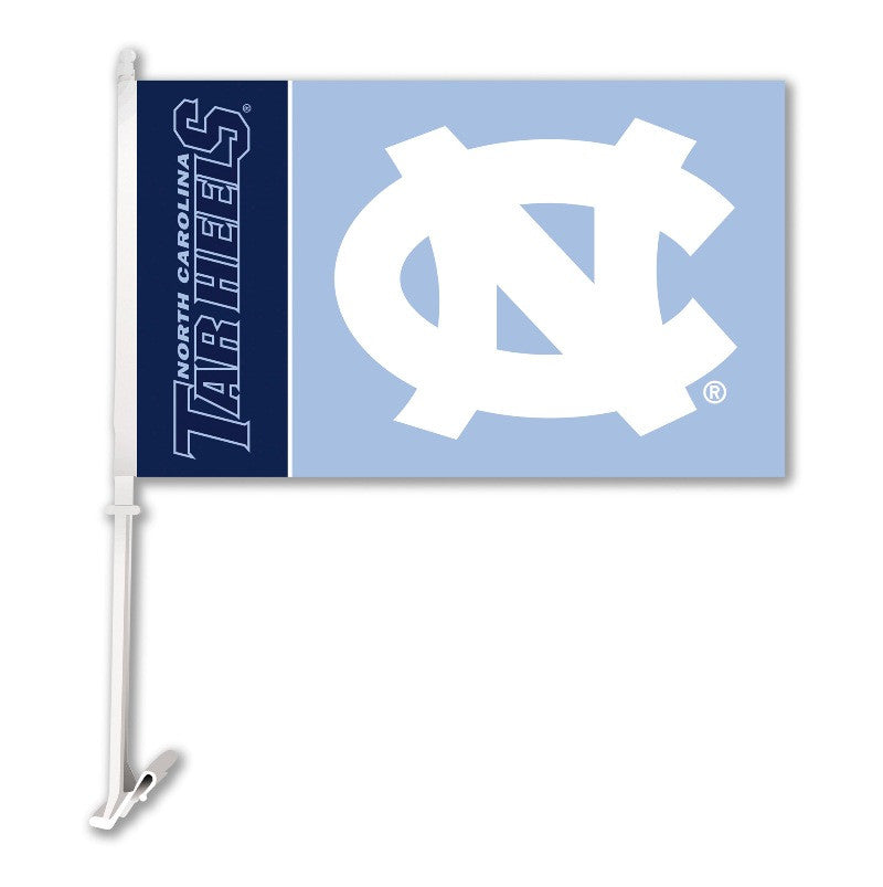 North Carolina Tar Heels Car Flag W/wall Brackett