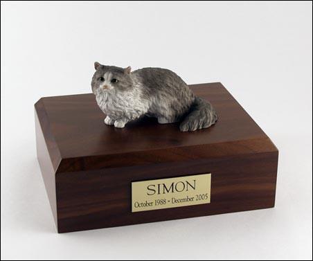Cat, Angora, Gray Tr200-305 Figurine Urn