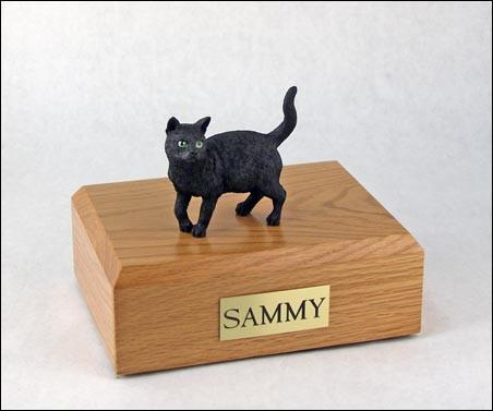 Cat, Black, Shorthair Standing Tr200-626 Figurine Urn