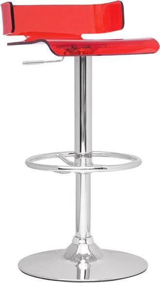Chintaly 0325-as-red Pneumatic Gas Lift Adjustable Height Swivel Stool - 22.44" - 31.1"