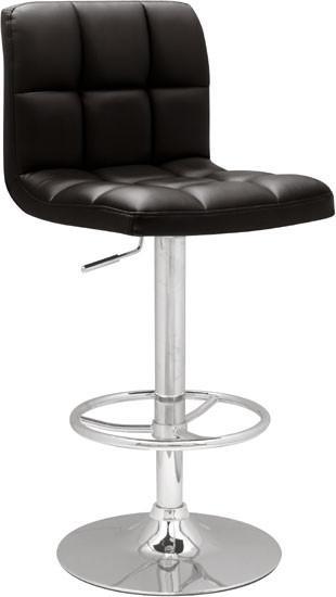 Chintaly 0394-as-blk Stitched Seat & Back Pneumatic Gas Lift Adjustable Height Swivel Stool - 25" - 33"