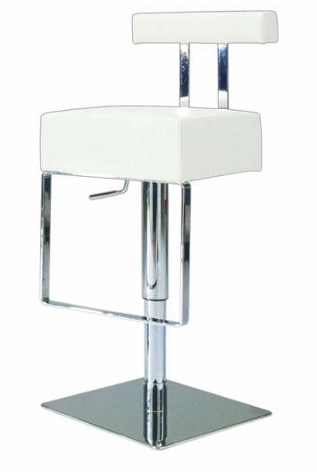 Chintaly 0812-as-wht Pneumatic Gas Lift Adjustable Height Swivel Stool - 21" - 29"