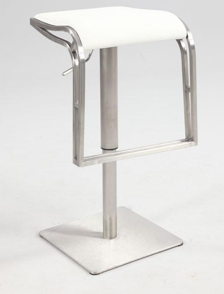 Chintaly 0897-as-wht Backless Pneumatic Gas Lift Adjustable Height Swivel Stool - 22" - 31"