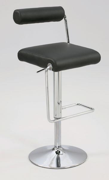Chintaly 0979-as-blk Roll Back Pneumatic Gas Lift Adjustable Height Swivel Stool - 23" - 32"
