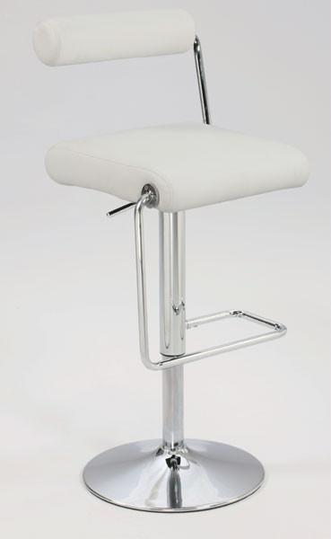 Chintaly 0979-as-wht Roll Back Pneumatic Gas Lift Adjustable Height Swivel Stool - 23" - 32"