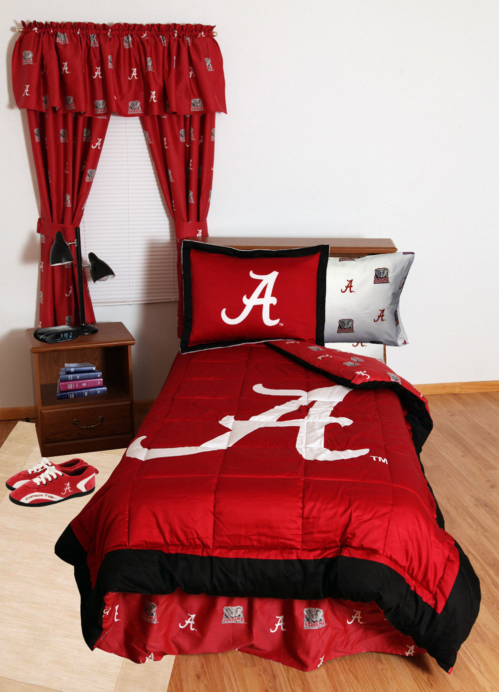Alabama Bed In A Bag King - With White Sheets - Alabbkgw By College Covers