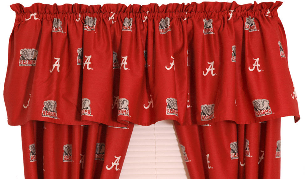 Alabama Printed Curtain Valance - 84" X 15" - Alacvl By College Covers