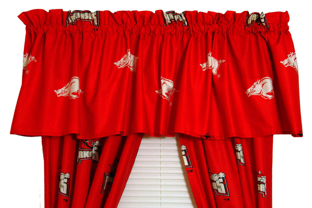 Arkansas Printed Curtain Valance - 84" X 15" - Arkcvl By College Covers