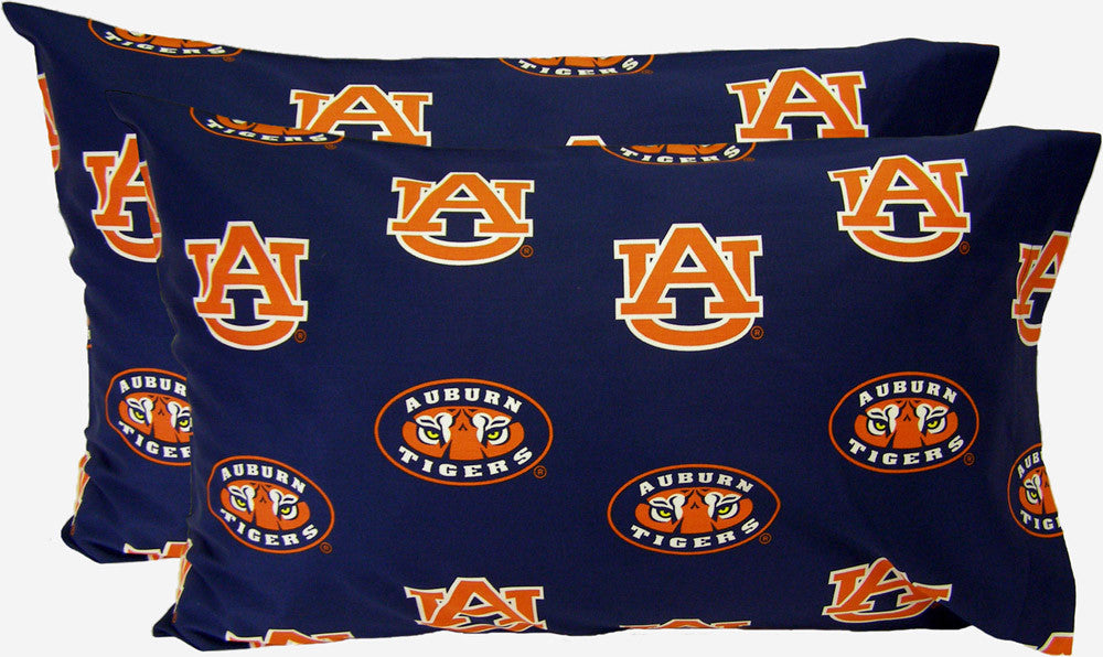 Auburn Printed Pillow Case - (set Of 2) - Solid - Aubpcstpr By College Covers