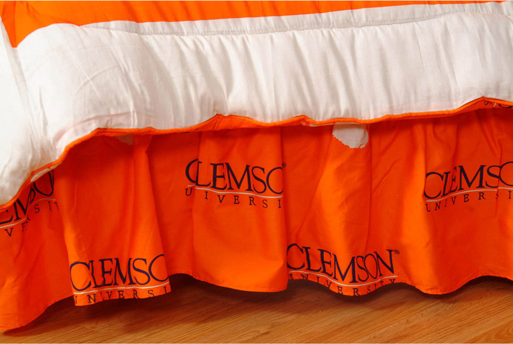 Clemson Printed Dust Ruffle King - Cledrkg By College Covers