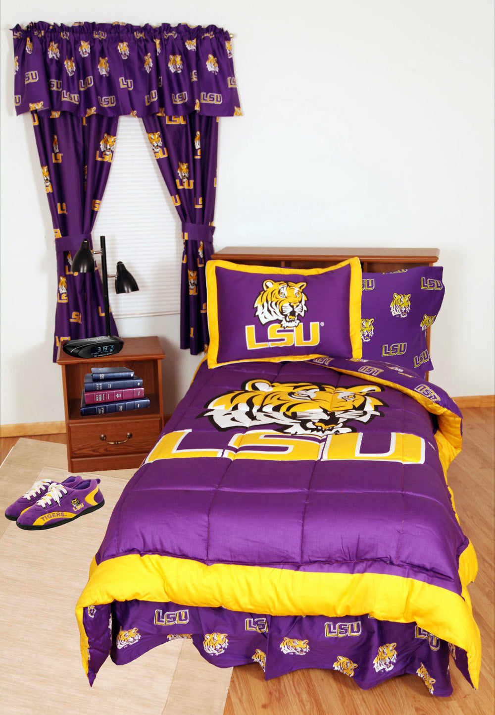 Lsu Bed In A Bag King - With Team Colored Sheets - Lsubbkg By College Covers