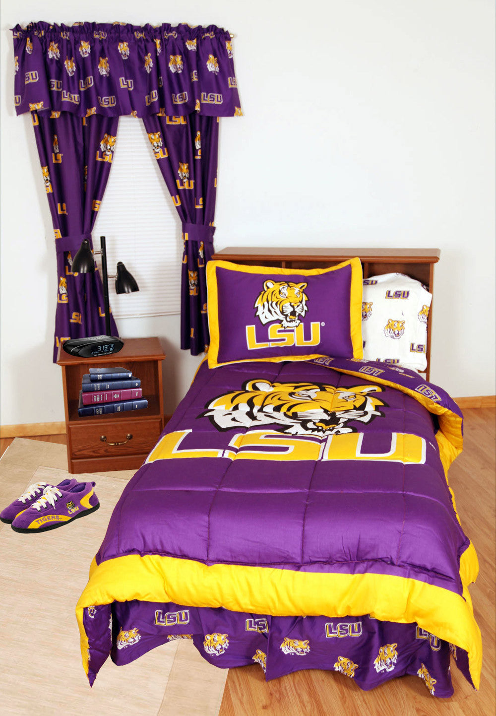 Lsu Bed In A Bag King - With White Sheets - Lsubbkgw By College Covers