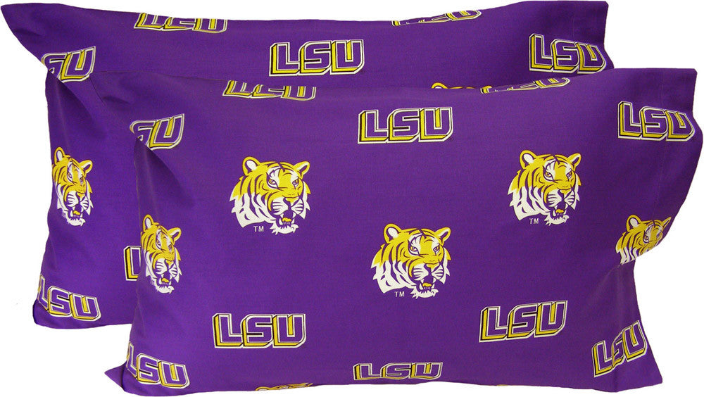 Lsu Printed Pillow Case - (set Of 2) - Solid - Lsupcstpr By College Covers