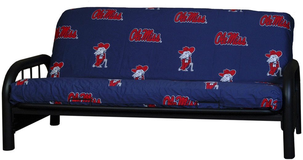 Ole Miss Futon Cover - Full Size Fits 8 And 10 Inch Mats - Misfc By College Covers