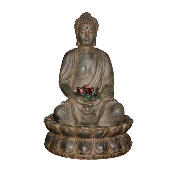 Alpine Gem178 Tabletop Buddha Water Feature W/ Led Light