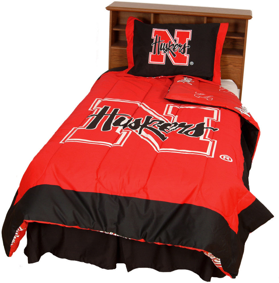 Nebraska Reversible Comforter Set - Twin - Nebcmtw By College Covers