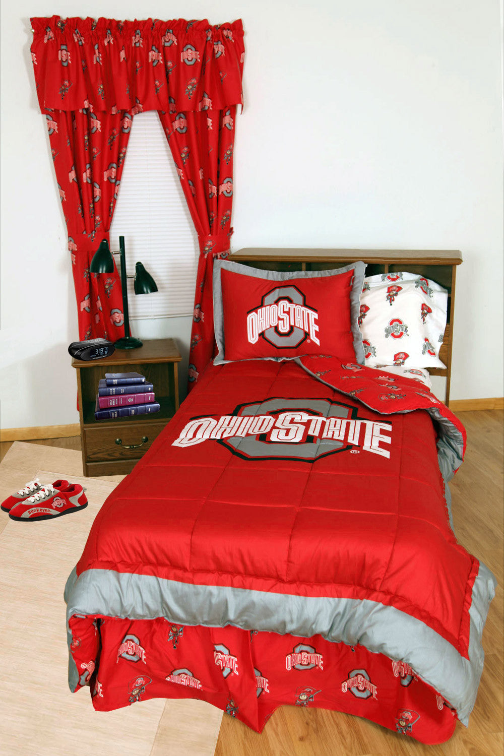 Ohio State Bed In A Bag Queen - With White Sheets - Ohibbquw By College Covers