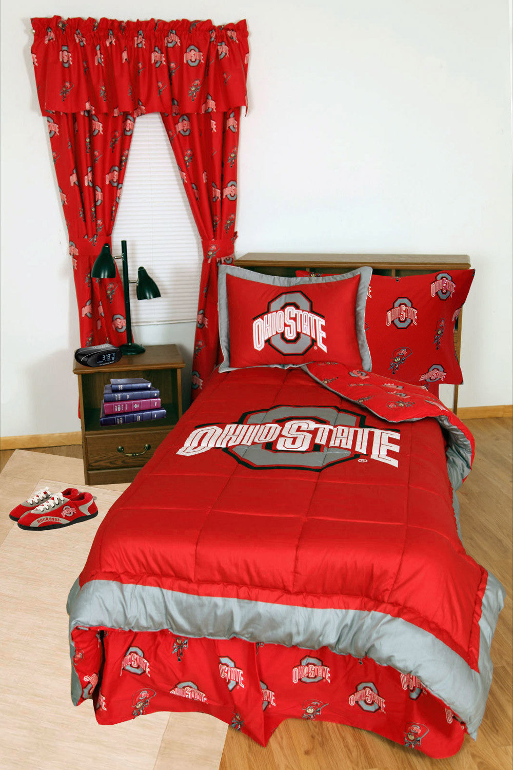 Ohio State Bed In A Bag Twin - With Team Colored Sheets - Ohibbtw By College Covers