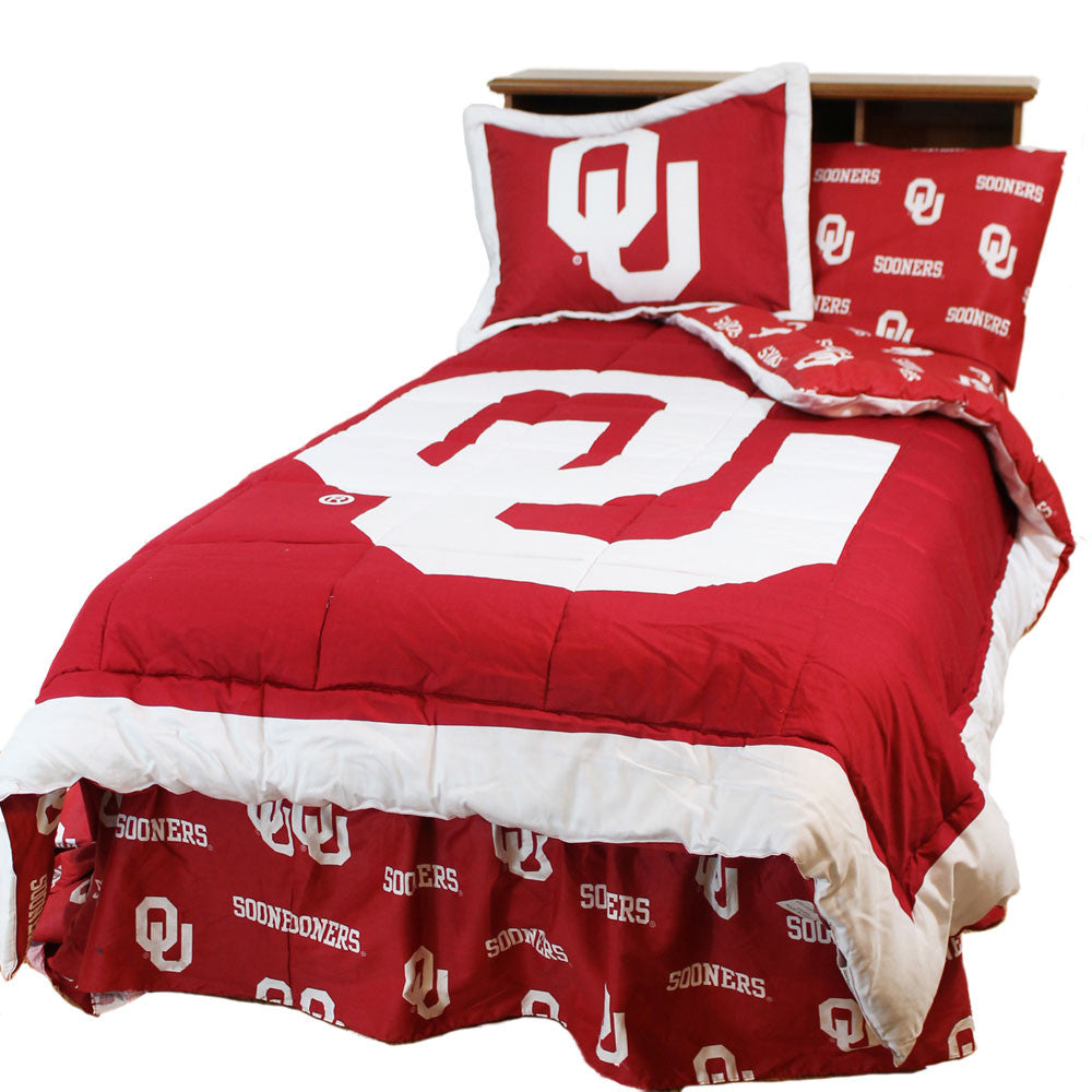 Oklahoma Reversible Comforter Set -king - Oklcmkg By College Covers