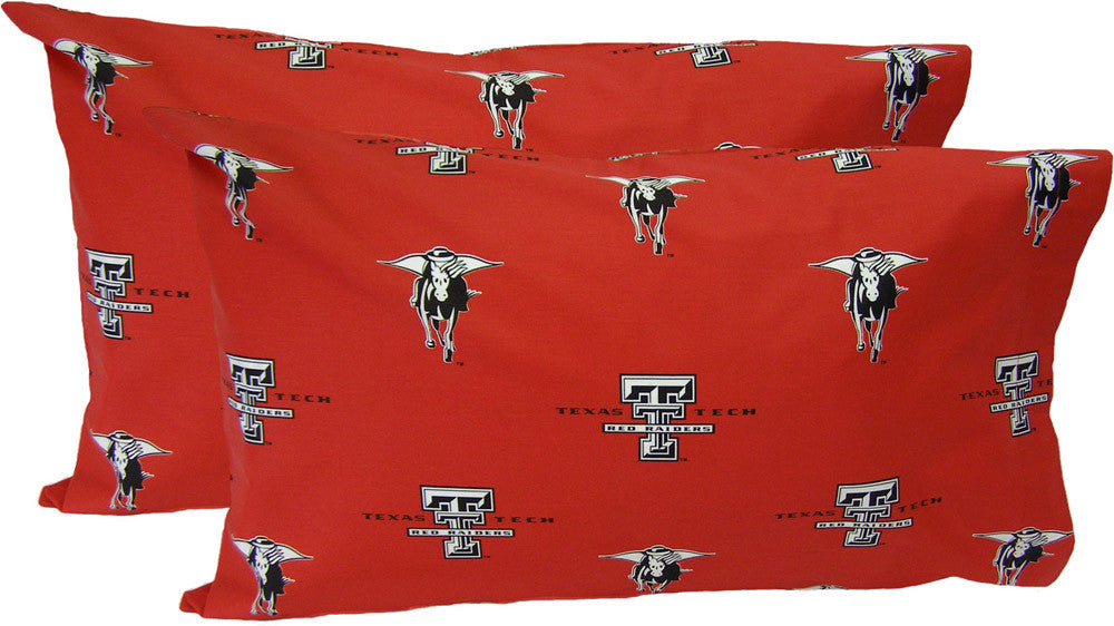 Texas Tech Printed Pillow Case - (set Of 2) - Solid - Ttupcstpr By College Covers