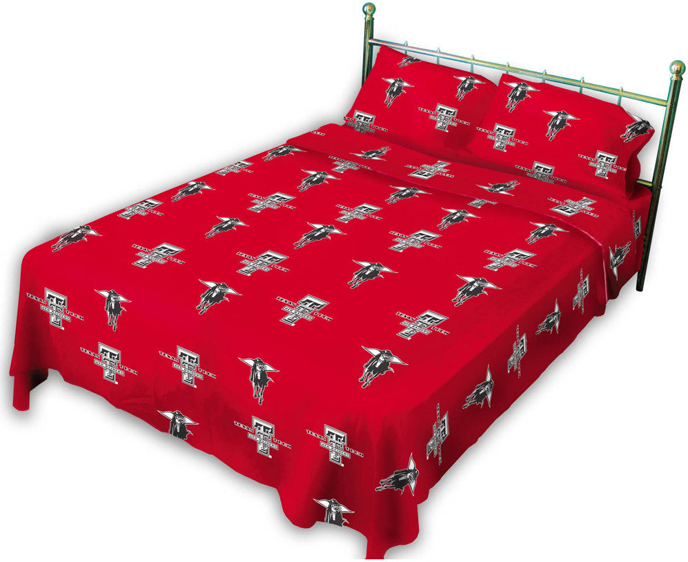 Texas Tech Printed Sheet Set Full - Solid - Ttussfl By College Covers