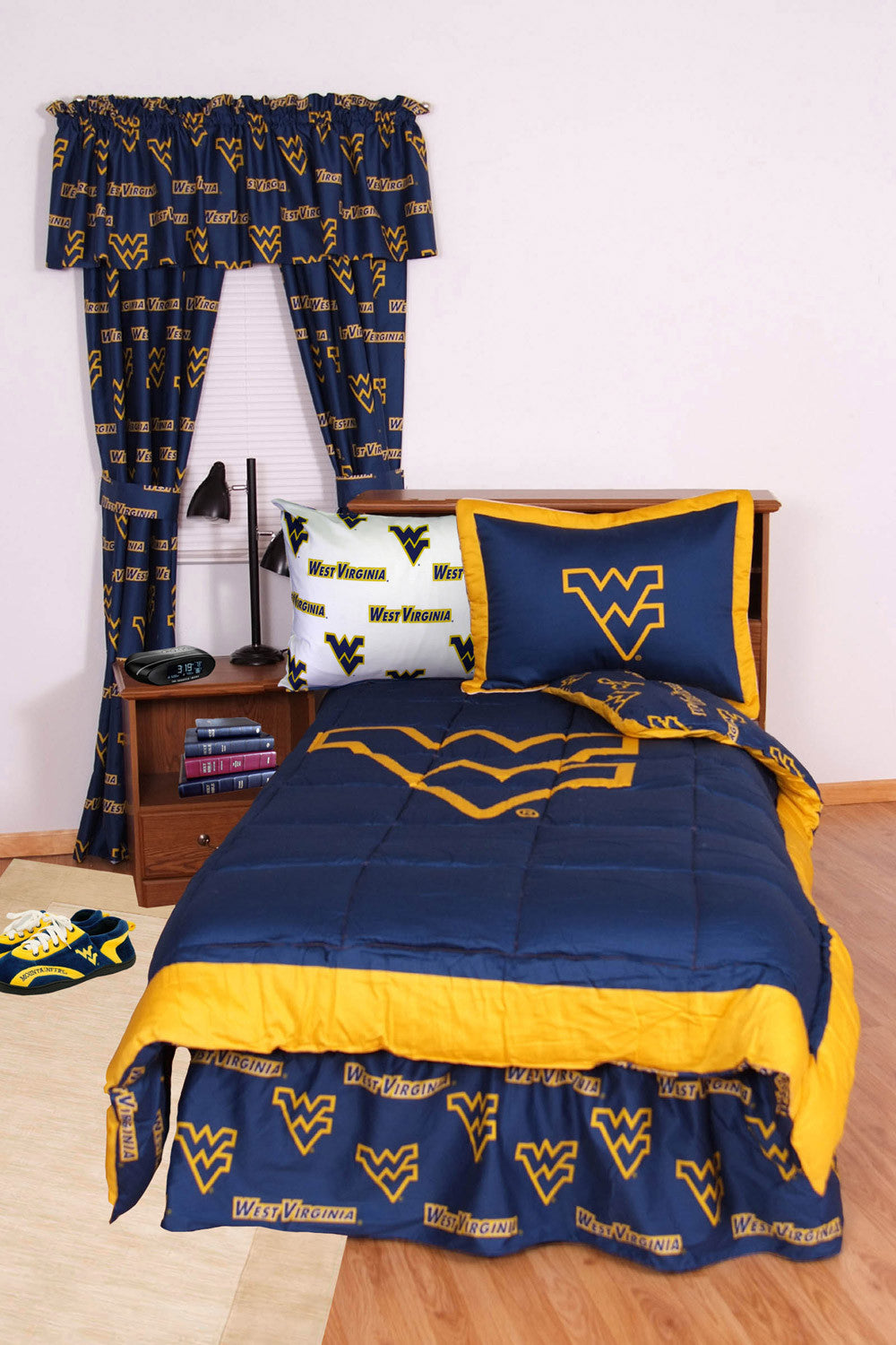 West Virginia Bed In A Bag King - With White Sheets - Wvabbkgw By College Covers