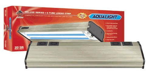 Coralife Aqualight Single Linear Strip Compact Fluorescent Fixture, 1x96 Watt (quad) 50/50 20 Inch (53101)