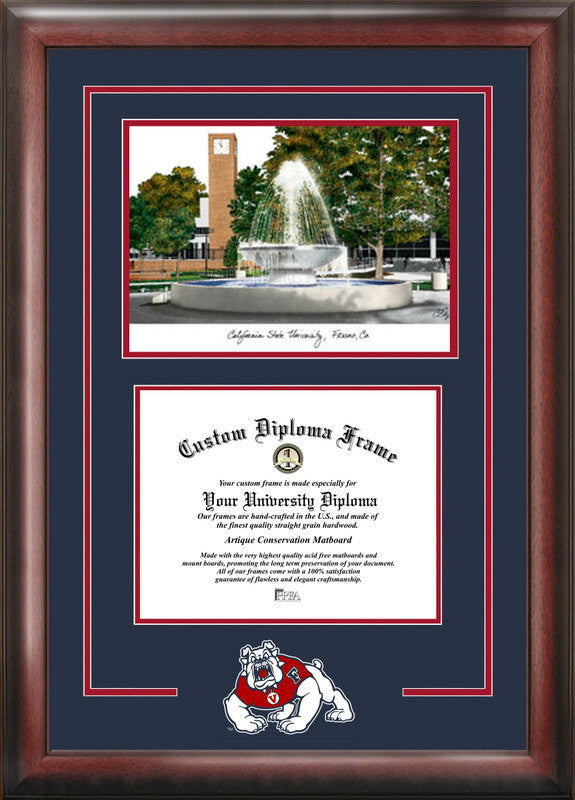 Cal State Fresno Spirit Graduate Frame With Campus Image