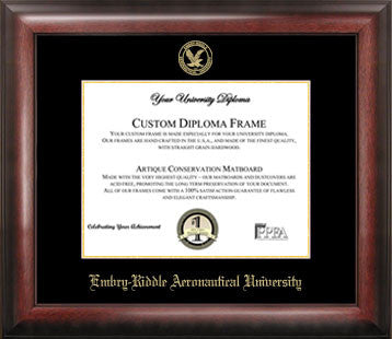 Embry-riddle University Gold Embossed Diploma Frame