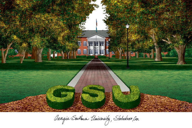 Georgia Southern Campus Images Lithograph Print
