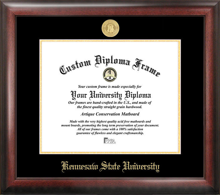 Kennesaw State University Gold Embossed Diploma Frame