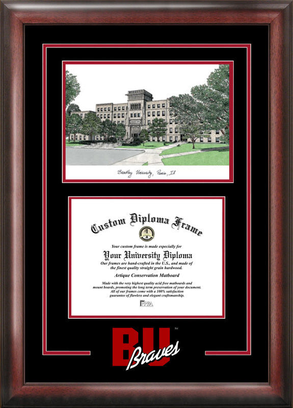 Bradley University Spirit Graduate Frame With Campus Image